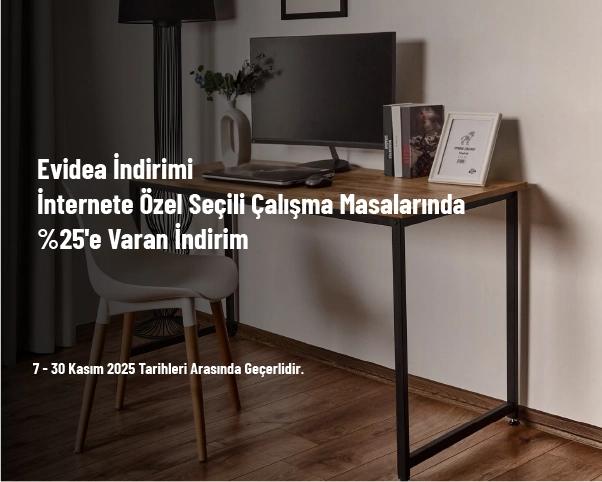 Evidea İndirimi - İnternete Özel Seçili Çalışma Masalarında %25'e Varan İndirim