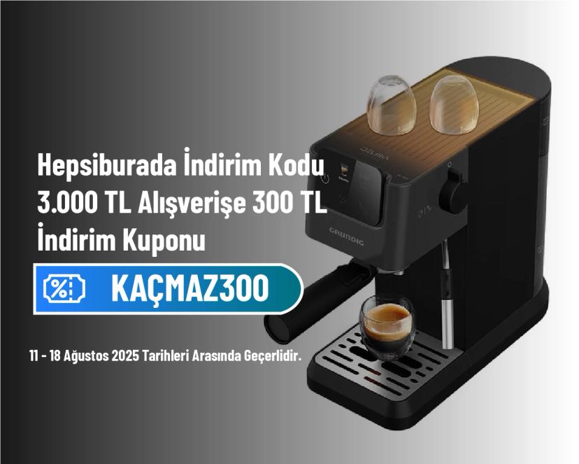 Hepsiburada İndirim Kodu - 3.000 TL Alışverişe 300 TL İndirim Kuponu