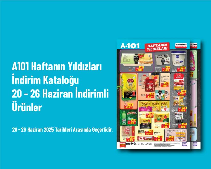 A101 Haftanın Yıldızları İndirim Kataloğu - 20 - 26 Haziran İndirimli Ürünler