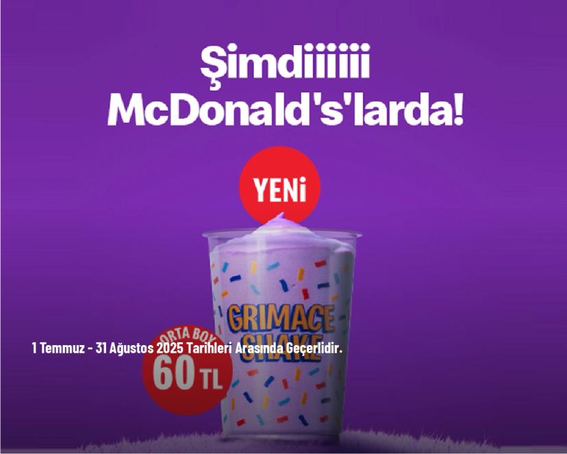 McDonald's Kampanyası - Grimace Shake Sadece 60 TL