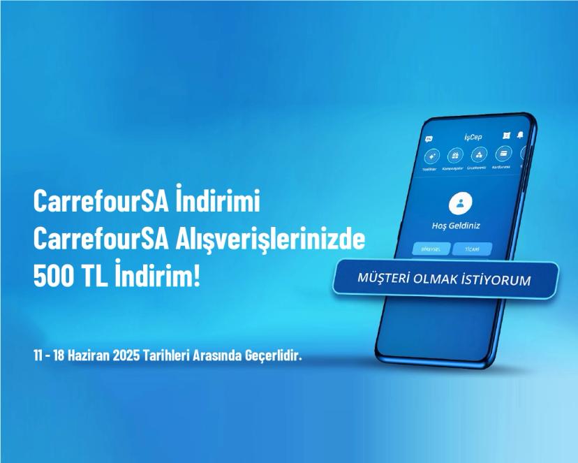 CarrefourSA İndirimi - CarrefourSA Alışverişlerinizde 500 TL İndirim!