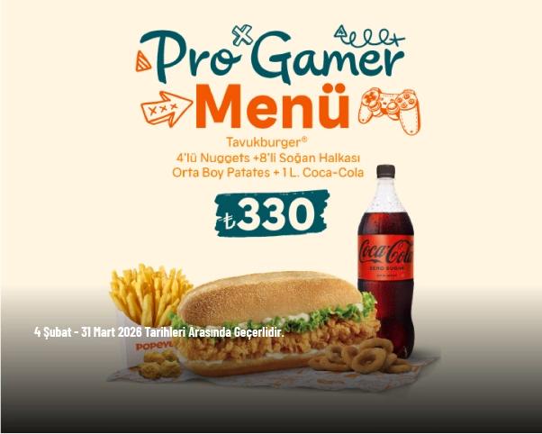 Popeyes Kampanyası - Pro Gamer Tavukburger Menü 330 TL’den Başlayan Fiyatlarla