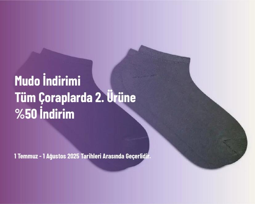 Mudo İndirimi - Tüm Çoraplarda 2. Ürüne %50 İndirim