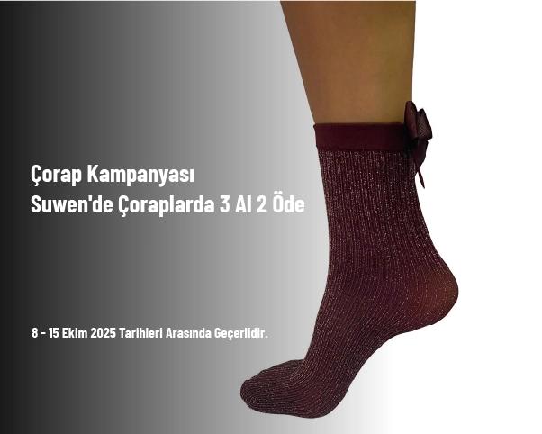 Çorap Kampanyası - Suwen'de Çoraplarda 3 Al 2 Öde