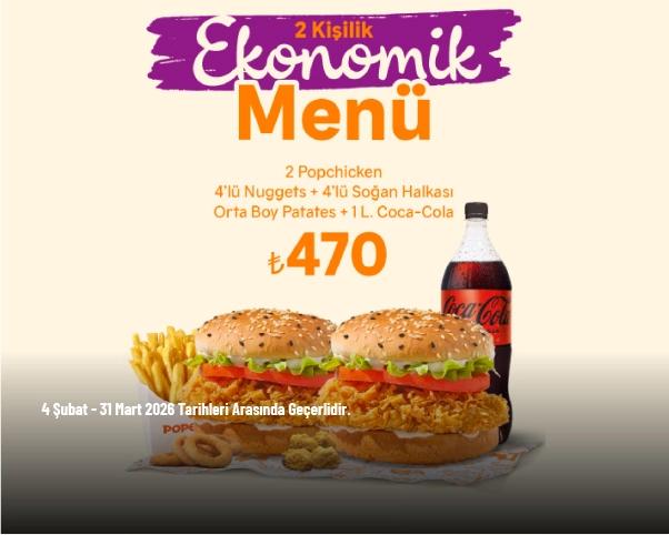 Popeyes Kampanyası - 2 Kişilik Ekonomik Menü 470 TL’den Başlayan Fiyatlarla