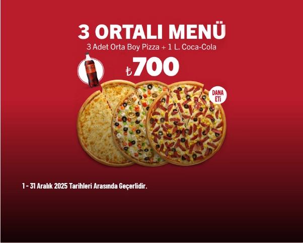 Sbarro Kampanyası - 3 Orta’lı Menü 700 TL’den Başlayan Fiyatlarla