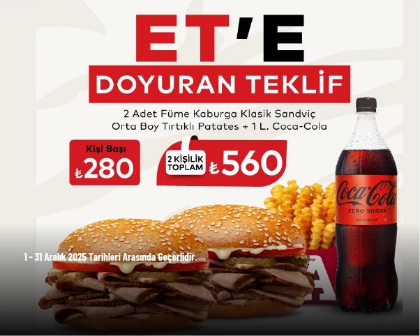 Arby’s Kampanyası - Arby’s’den Et’e Doyuran 560 TL'den Başlayan Fiyatlarla!