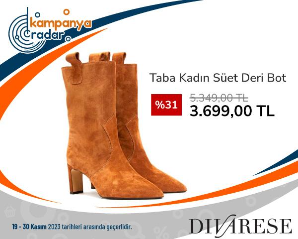 Divarese Taba Kadın Süet Deri Bot İndirimi