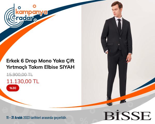 Bisse Erkek 6 Drop Mono Yaka Çift Yırtmaçlı Takım Elbise İndirimi