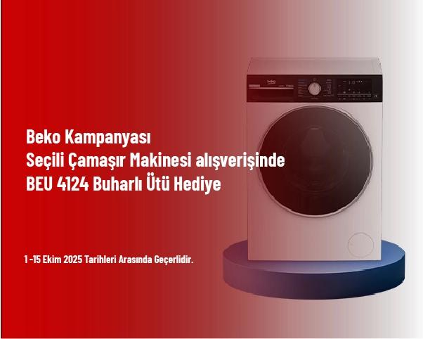 Beko Kampanyası - Seçili Çamaşır Makinesi Alışverişinde BEU 4124 Buharlı Ütü Hediye