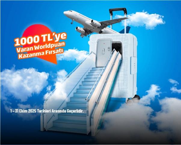 Albaraka Kampanyası -  5.000 TL ve Üzeri Uçak Bileti Harcamanıza 1.000 TL'ye Varan Worldpuan Kazanma Fırsatı