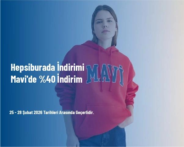 Hepsiburada İndirimi - Mavi'de %40 İndirim