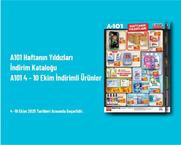 A101 Haftanın Yıldızları İndirim Kataloğu - A101 4 - 10 Ekim İndirimli Ürünler