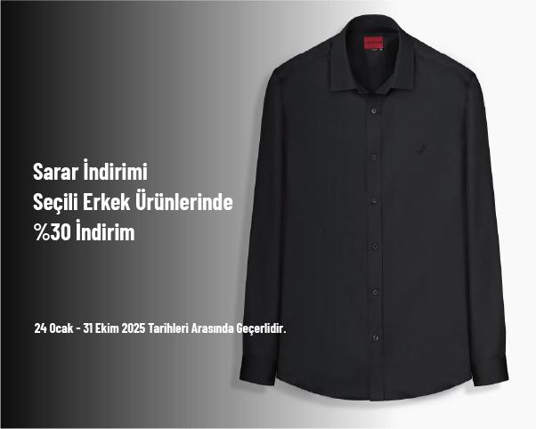 Sarar İndirimi - Seçili Erkek Ürünlerinde %30 İndirim