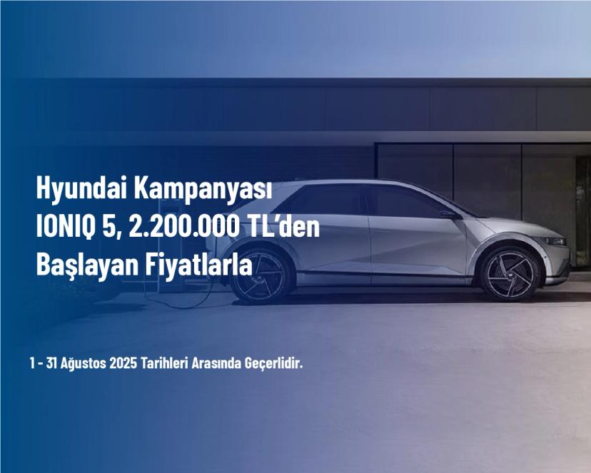 Hyundai Kampanyası - IONIQ 5, 2.200.000 TL’den Başlayan Fiyatlarla