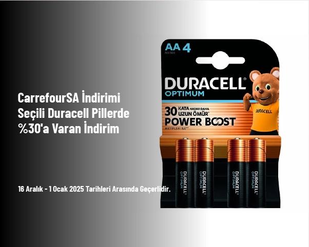 CarrefourSA İndirimi - Seçili Duracell Pillerde %30'a Varan İndirim