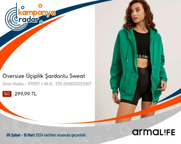 Arma Life Oversize Üçiplik Şardonlu Sweat