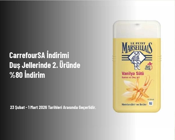 CarrefourSA İndirimi - Duş Jellerinde 2. Üründe %80 İndirim