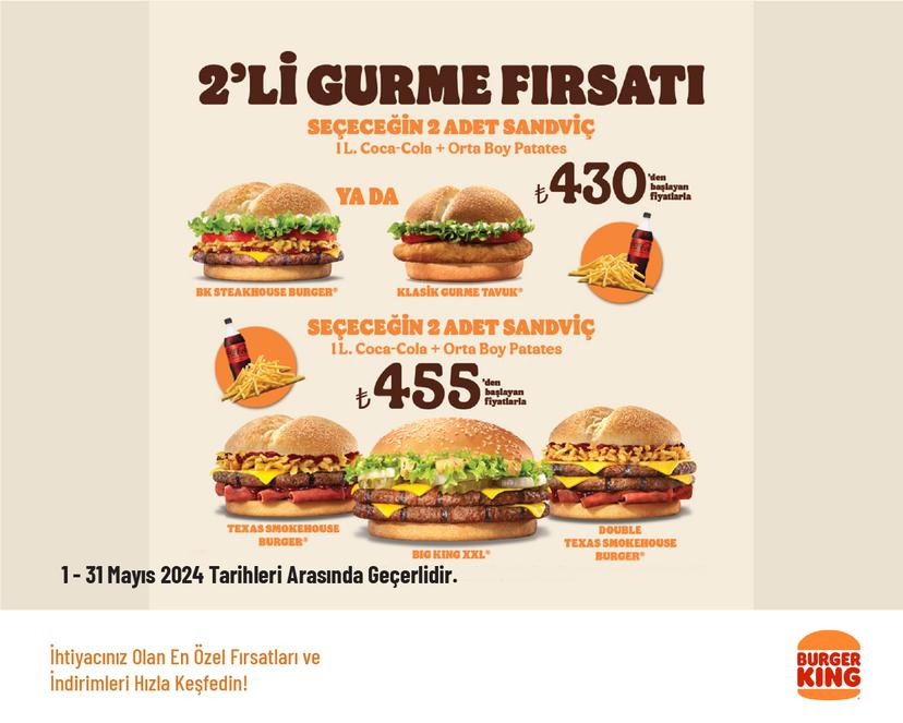 İkili Gurme Menü 430 TL'den Başlayan Fiyatlarla