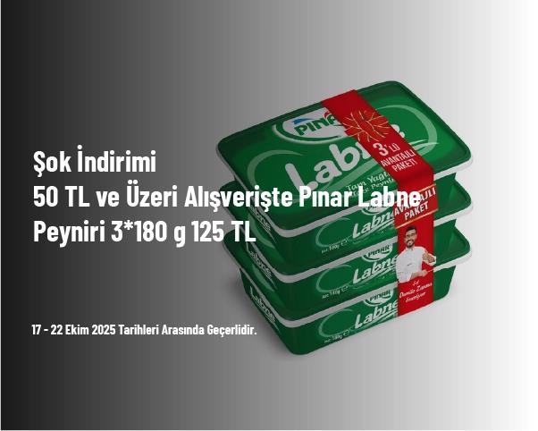 Şok İndirimi - 50 TL ve Üzeri Alışverişte Pınar Labne Peyniri 3*180 g 125 TL