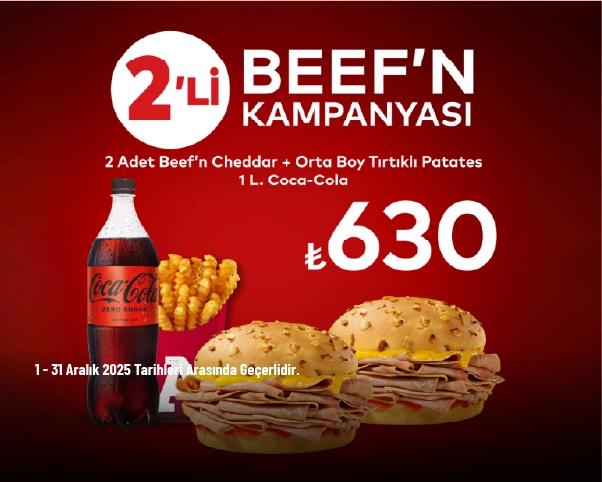 Arby’s Kampanyası - 2’li Beef’n Kampanyası 630 TL'den Başlayan Fiyatlarla!