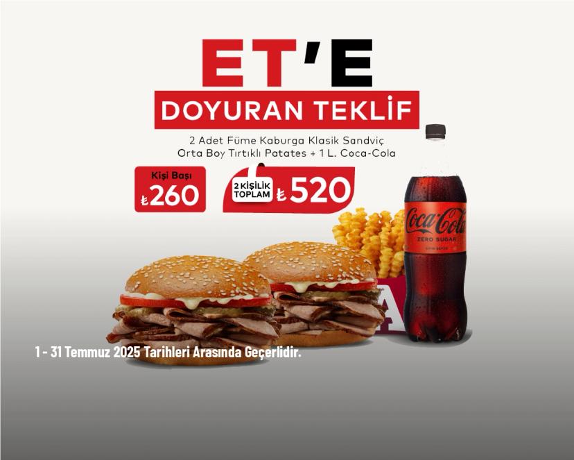 Arby's Kampanyası - Arby’s’den Et’e Doyuran Teklif 520 TL'den Başlayan Fiyatlarla