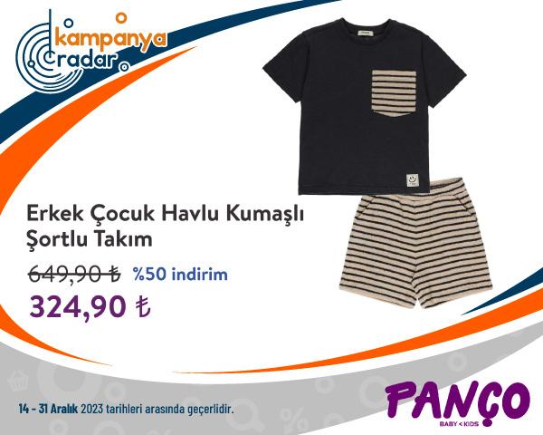 Panço Erkek Çocuk Havlu Kumaşlı Şortlu Takım İndirimi