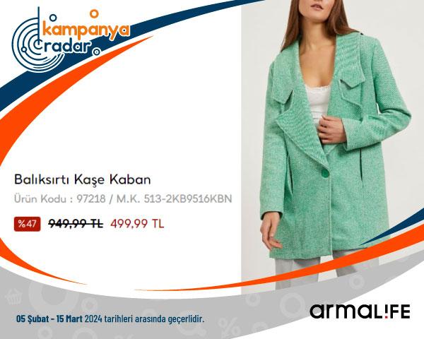  Arma Life Balıksırtı Kaşe Kaban