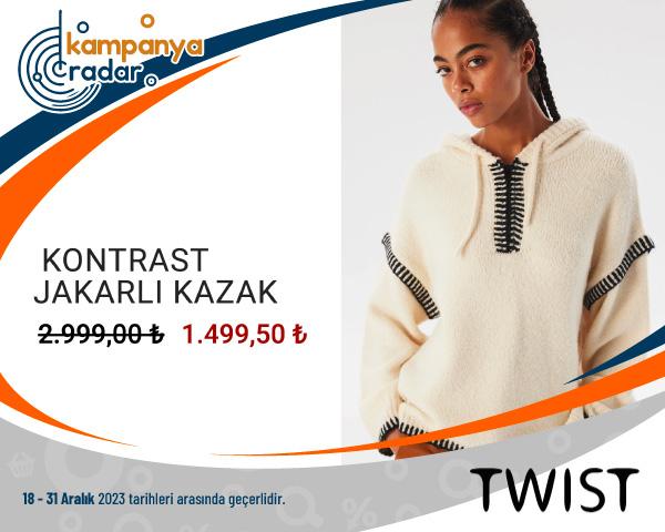 Twist Kontrast Jakarlı Kazak İndirimi