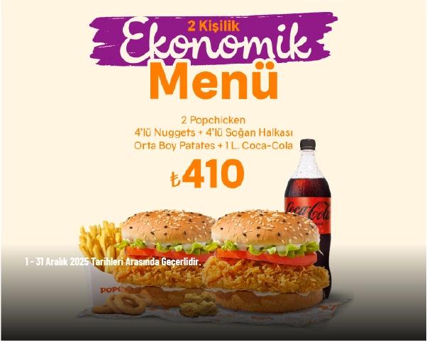 Popeyes Kampanyası - 2 Kişilik Ekonomik Menü 410 TL’den Başlayan Fiyatlarla!