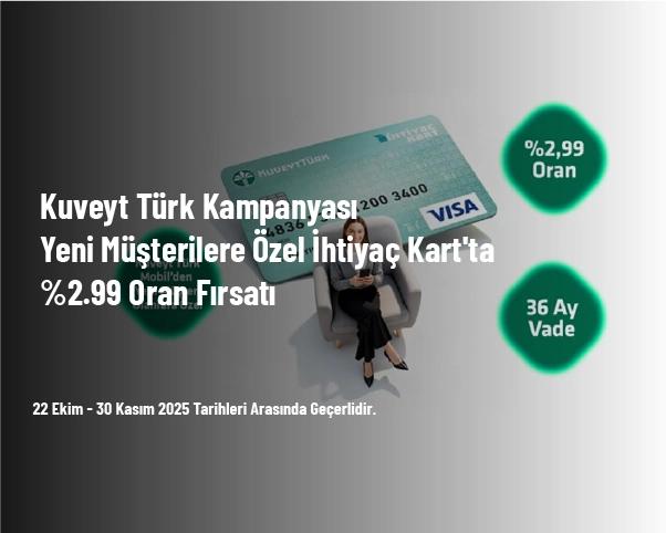 Kuveyt Türk Kampanyası - Yeni Müşterilere Özel İhtiyaç Kart'ta %2.99 Oran Fırsatı