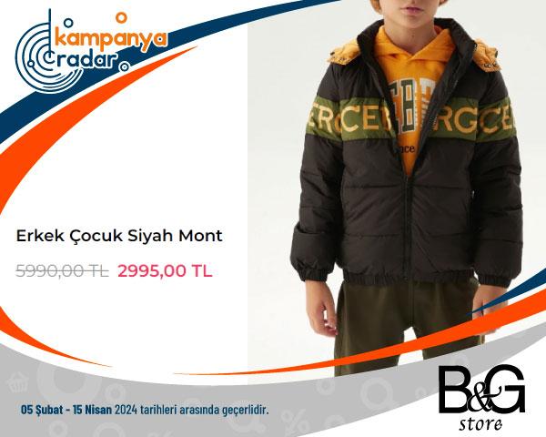 BG Store Erkek Çocuk Siyah Mont