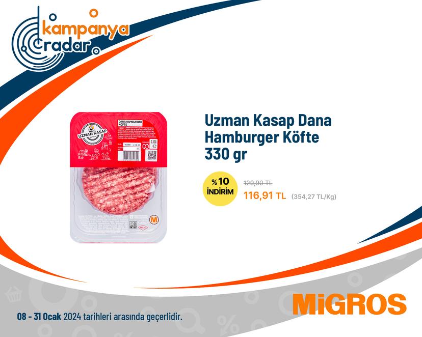 Uzman Kasap Dana Hamburger Köfte 330 G