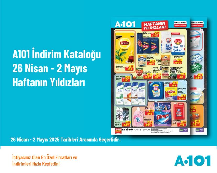 A101 İndirim Kataloğu - 26 Nisan - 2 Mayıs Haftanın Yıldızları