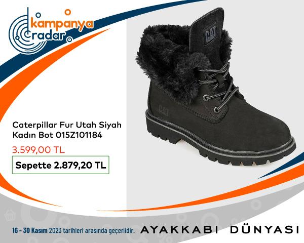 Ayakkabı Dunyası Caterpillar Fur Utah Siyah Kadın Bot İndirimi