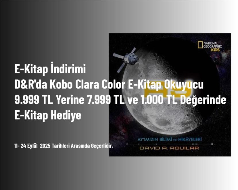 E-Kitap İndirimi - D&R'da Kobo Clara Color E-Kitap Okuyucu 9.999 TL Yerine 7.999 TL ve 1.000 TL Değerinde E-Kitap Hediye