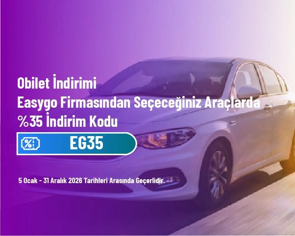 Obilet İndirimi - Easygo Firmasından Seçeceğiniz Araçlarda %35 İndirim Kodu