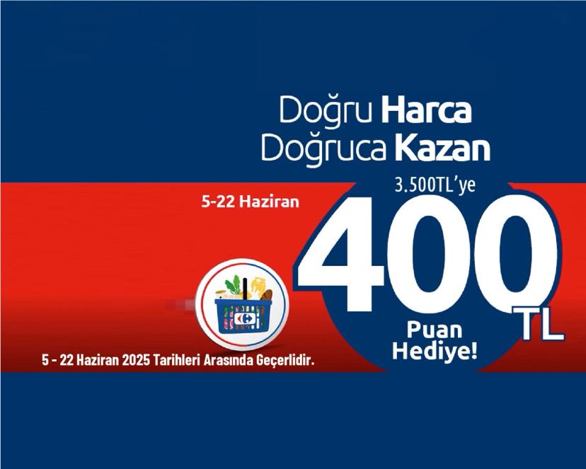 CarrefourSA Kampanyası - CarrefourSA'da 3.500 TL'ye 400 TL Puan Hediye