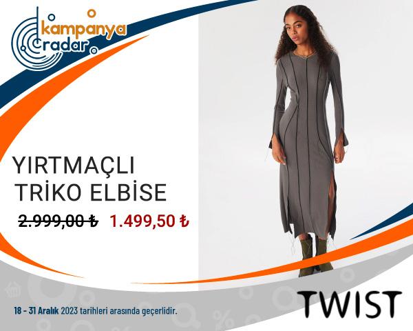Twist Yırtmaçlı Triko Elbise İndirimi