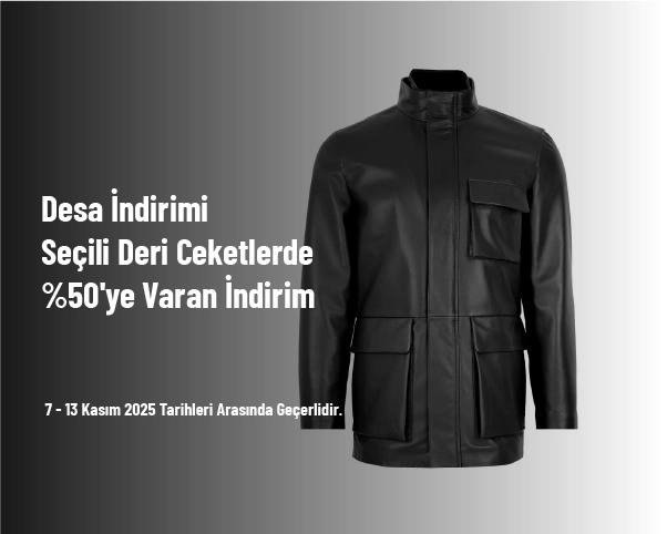 Desa İndirimi - Seçili Deri Ceketlerde %50'ye Varan İndirim Desa İndirimi - Seçili Deri Ceketlerde %50'ye Varan İndirim