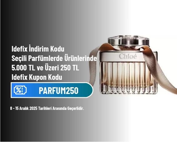 İdefix İndirim Kodu - Seçili Parfümlerde Ürünlerinde 5.000 TL ve Üzeri 250 TL İdefix Kupon Kodu İdefix İndirim Kodu - Seçili Parfümlerde Ürünlerinde 5.000 TL ve Üzeri 250 TL İdefix Kupon Kodu