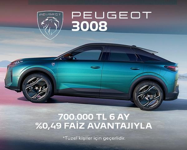 3008 : PEUGEOT 3008, 700.000 TL 6 ay %0,49 faiz avantajıyla 3008 : PEUGEOT 3008, 700.000 TL 6 ay %0,49 faiz avantajıyla